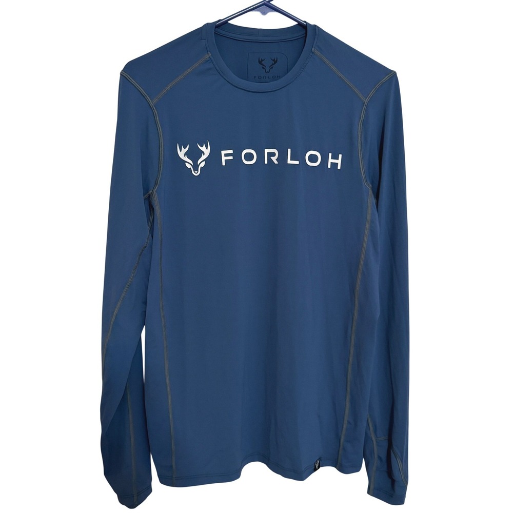 Forloh Men's SolAir Long Sleeve Shirt small blue lightweight stretch 50+ UPF